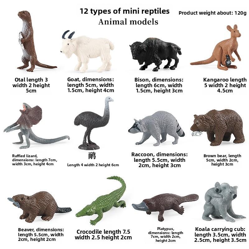 Mini Wild Animal Model Set With Plastic Figures For Educational Display And Collection