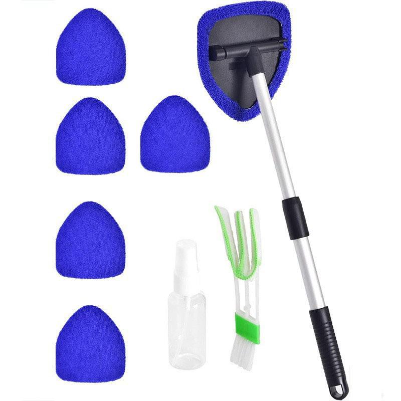 Telescopic Microfiber Car Window Cleaning Brush & Scraper