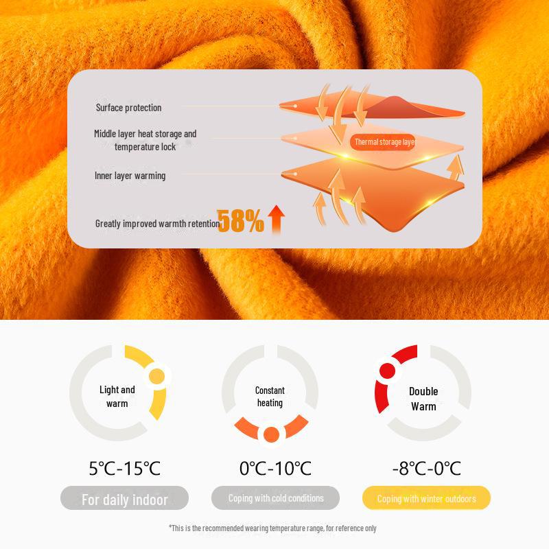 Women's & Men's Slim Fit Thermal Underwear Set - Golden Velvet, Round Neck, Autumn/Winter.