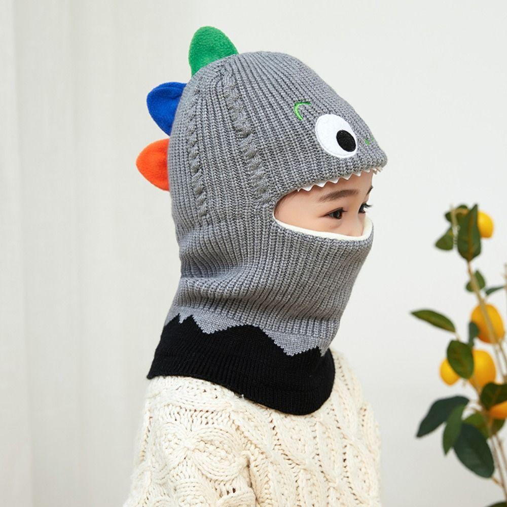 Cute Bear Fox Kids Beanie Hats Neck Protect Winter Knit Hat Child Girls Earflap Caps