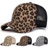 Leopard Print Mesh Back Trucker Hat Unisex Korean Style Summer Sunscreen Cap
