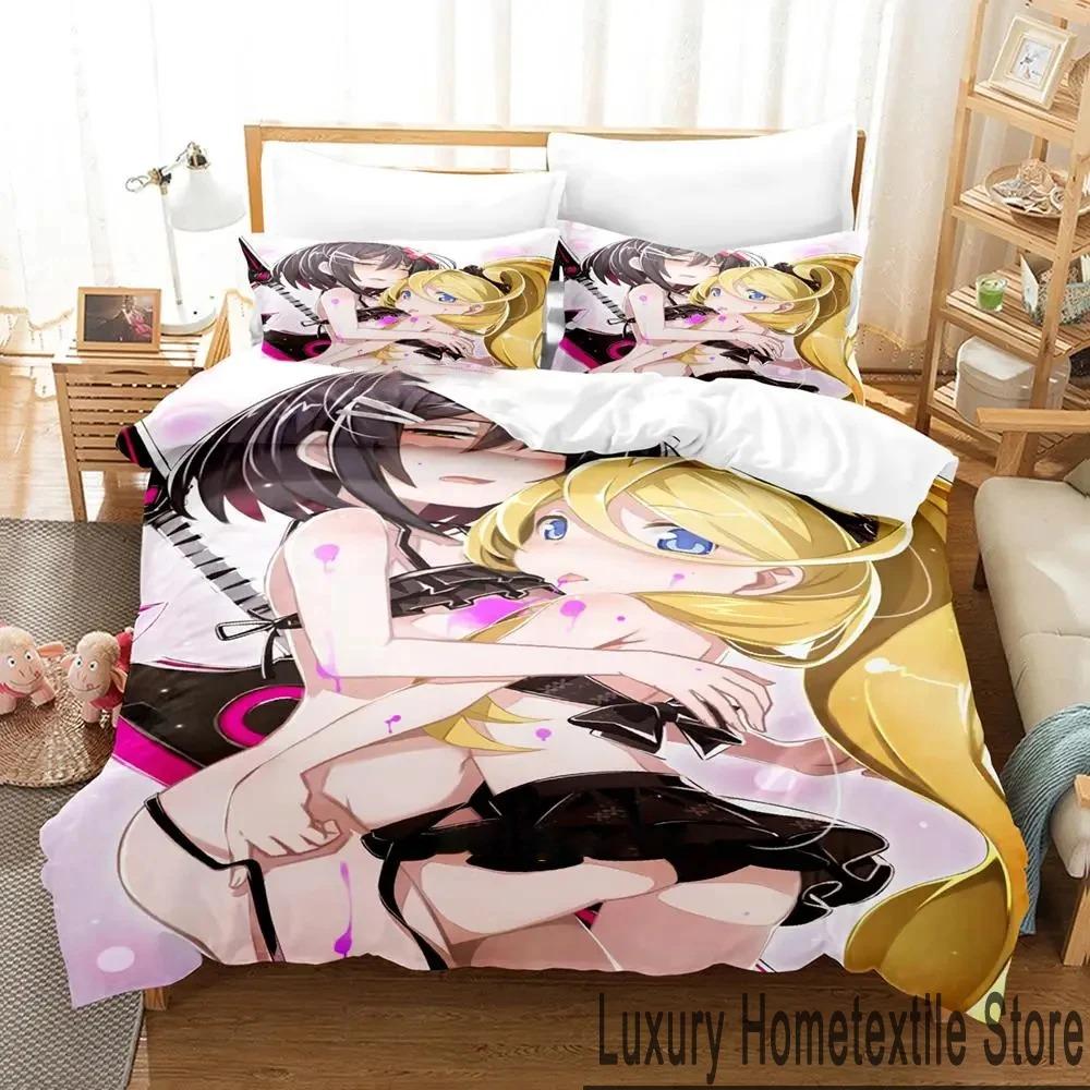 Bekvämt Anime-tryckt påslakan med örngott King Queen Twin Storlekar för Pojkar Flickor och Barn