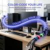 50PCS Pink/Red/Blue/Black/Yellow Cord Lead Straps Reusable Cable Holder  Home Office Travel