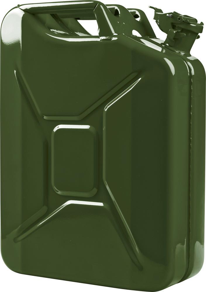 Tanica na paliwo in lamiera d'acciaio, capacità 20L, colore verde oliva, Valpro