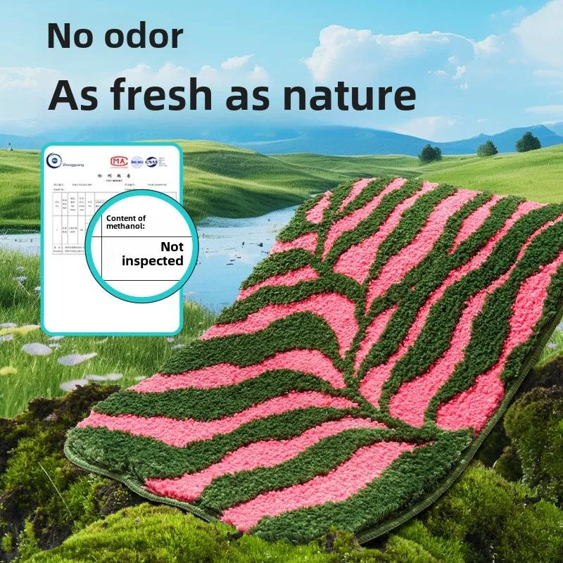 Colorful Tufted Bath Mat - Plush Microfiber, Fast Drying & High Absorbency, Non-Slip TPR Backing, Thick Bathroom Rug for Home