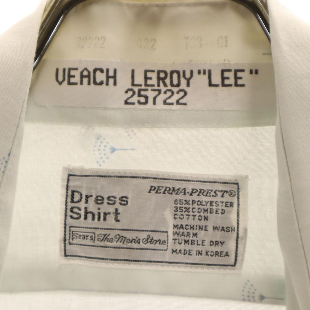 Sears 70s 80s Korean Vintage Overall handle Long sleeve Dress shirt Men's Used