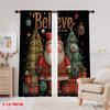 2 Stück, 2D-Flachdruck Kreative Vorhänge Weihnachtsmann mit Geschenken1 Vielseitiges Polyester (ohne Stange) Festlich Perfekt zum Leben