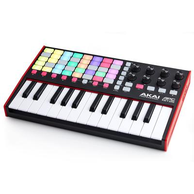 Akai Professional USB MIDI Keyboard Controller 25 Tangenter med 40 RGB Pads og 8 Drejeknapper Ableton Live Lite Inkluderet APC Key 25 MK2 Sort