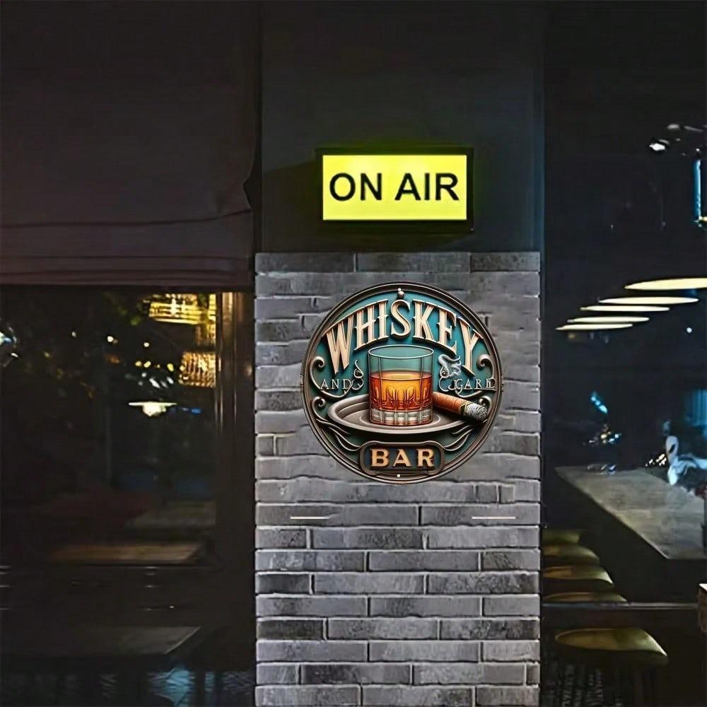 Vintage kovový nástěnný znak Whiskey Cigar Bar Domácí dekorace Vnitřní venkovní Halloween