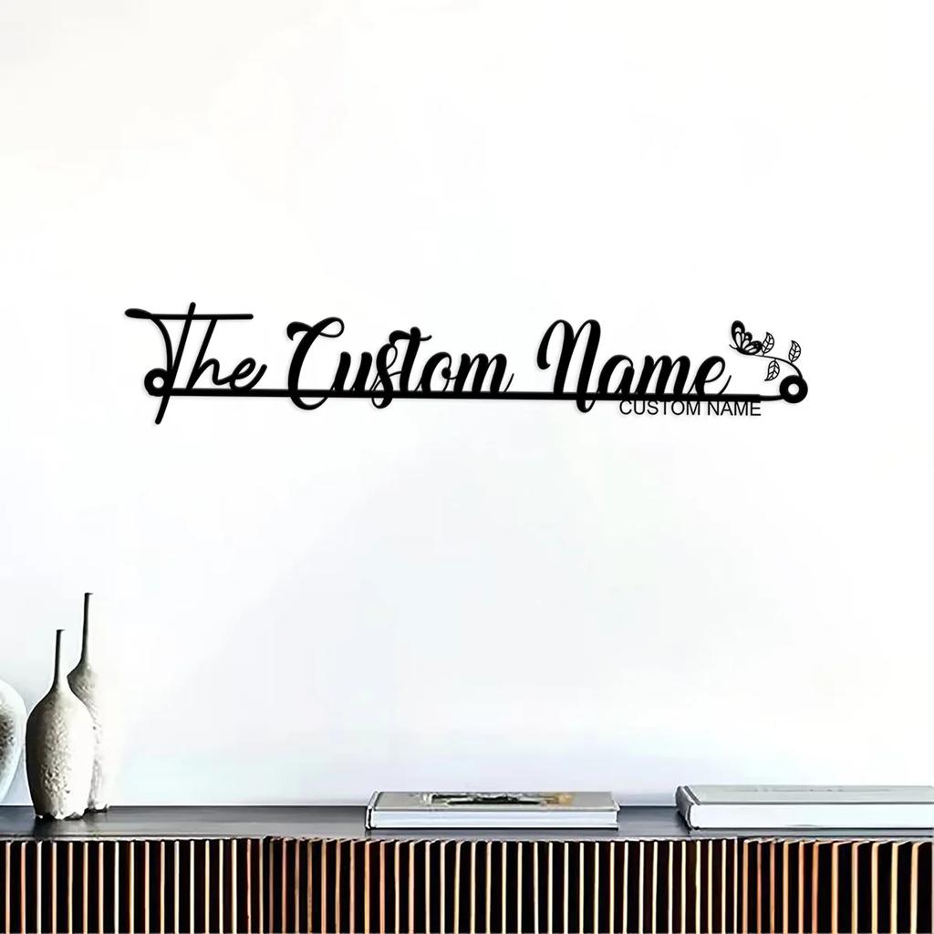Custom Metal Family Name Sign, Personalized Last Name Wall Decor, Laser Cut Steel Sign, Housewarming Gift