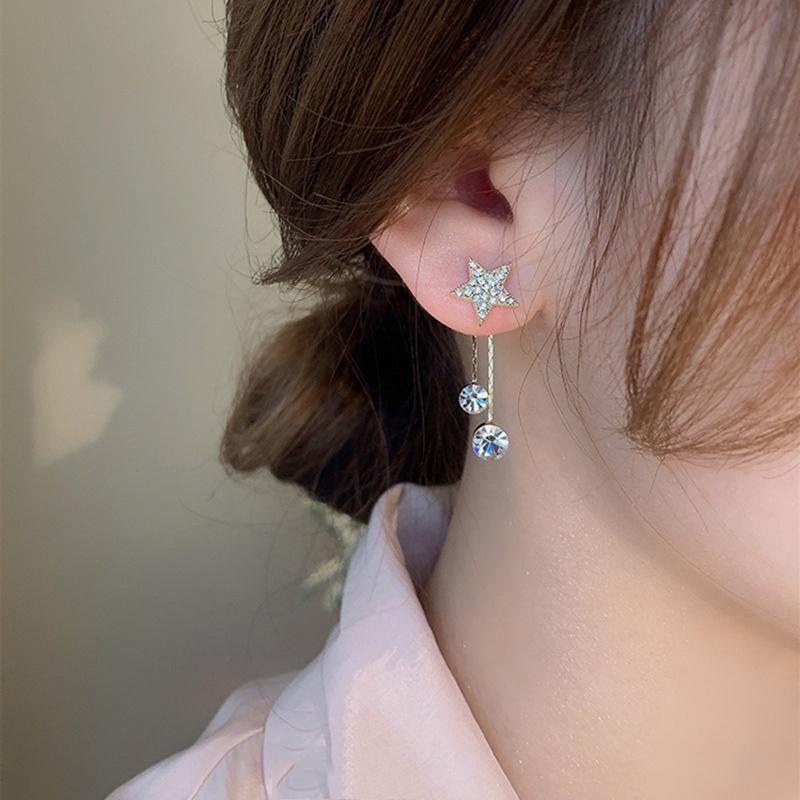 Schleifen-Herz-Quastenohrringe für Damen Elegante Zirkon-Tropfenohrringe Piercing-Accessoires Schmuck