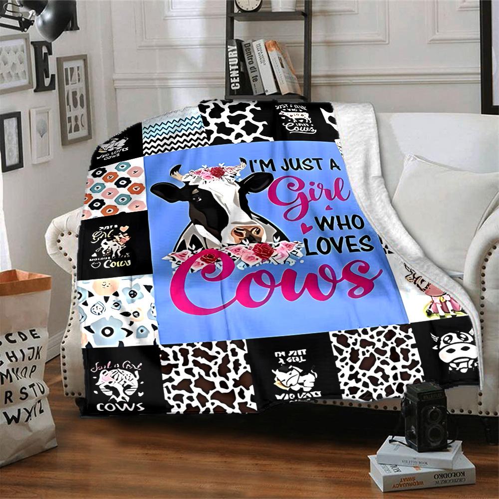 1pc Cow Lovers Blanket - Perfect Gift for Birthdays, Christmas & Halloween- Soft, Warm & Versatile Yy250909113