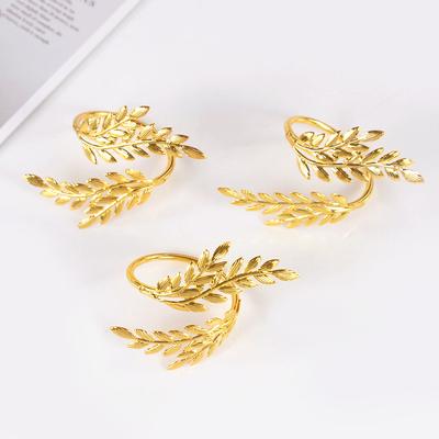 6/12 stücke Blattgold-Serviettenringschnallen für Hochzeit, Geburtstag, Party, Esstischdekoration, Weihnachten, Thanksgiving, Serviettenhalter