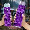 1PC Dense Purple Lilac Flower Cluster Print 750ml Color Plastic Sports Water Bottle Leakproof Flip Straw Lid Suitable for Sports Office Home Use