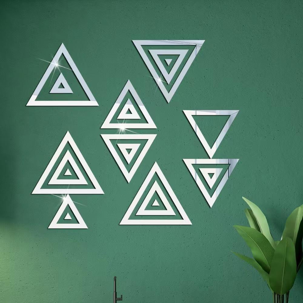 

20 шт. полые треугольные комбинированные зеркальные наклейки акриловые DIY фоновые настенные наклейки для ванной комнаты гостиной украшения дома