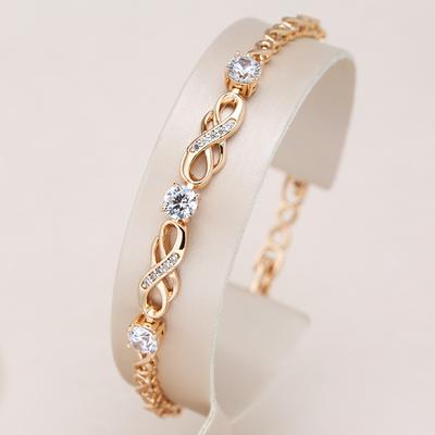 Fashion Ethnic Bride Bracelet For Women Luxury  Rose Gold Natural Zircon Bracelets Vintage Wedding Fine Daily Jewelry