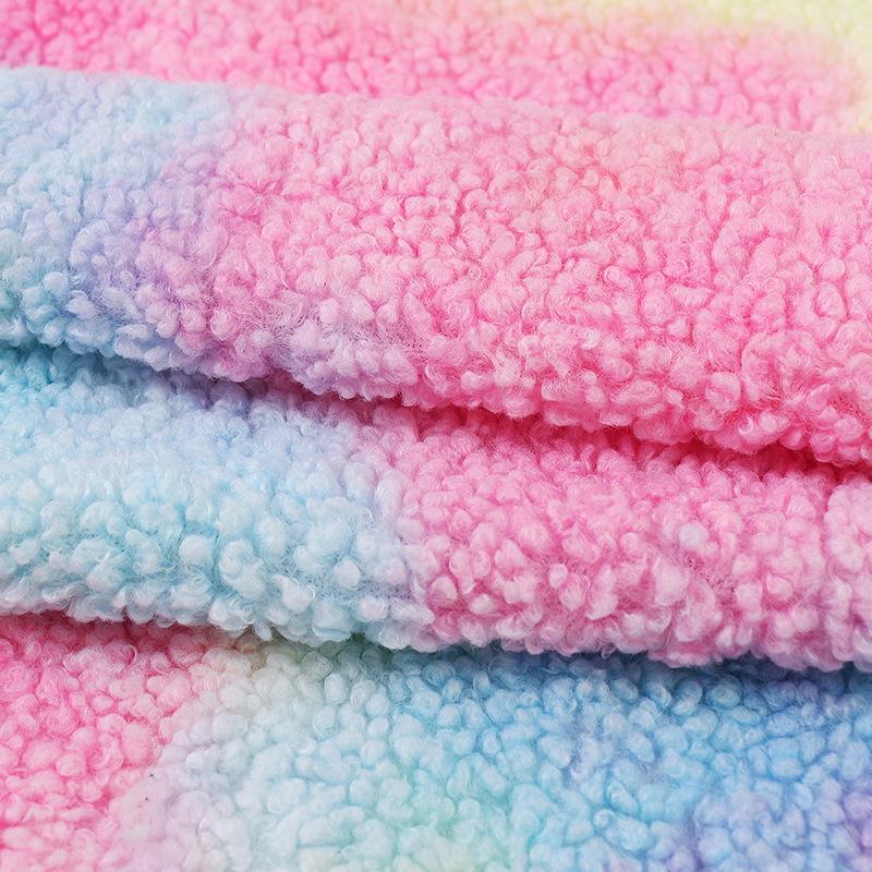 45x50cm Altai Thickened Big Granular Plush Fabric Autumn Winter Tie-Dye DIY Coat Toys Clothing Lining Teddy Cashmere Fabric