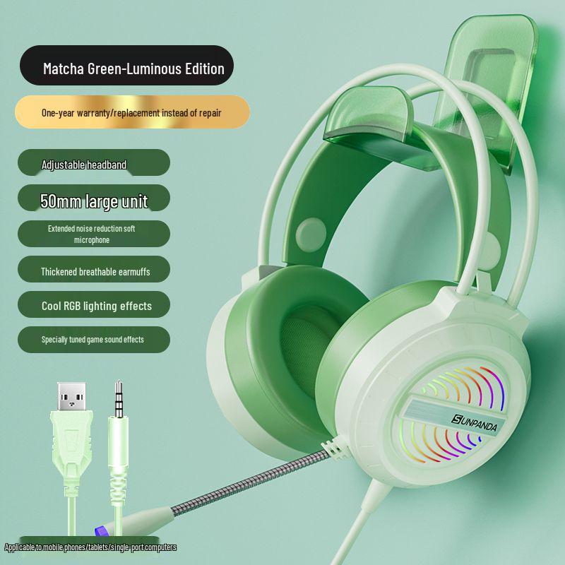 Wired USB Gaming Headset with Microphone for PC and Laptop