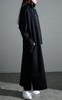 Gold Japan Plus Size Long Sizes Black Women's Dress, Sleeve, Half-Zip Jersey, Pockets, Stretch, Fall/Winter Style, Nw-24027, 4L-5L,