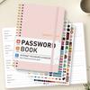 A5 Pink Password Book Internet Address  Account Logbook With Password Hint Pages Stickers Spiral Bound