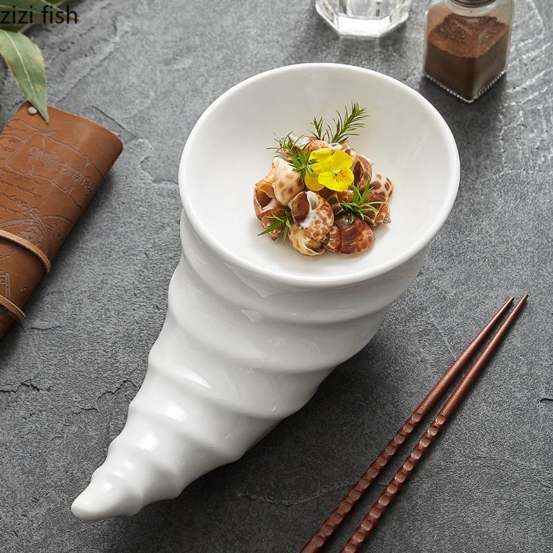 Ren Vit Oregelbunden Keramisk Dim Sum Tallrik Restaurang Kreativ Desserttallrik Sushi Tallrik Molekylär Gastronomi Specialitet Porslin