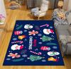 Christmas Rug  Santa Playroom and Bedroom Plush Carpet Non-slip  Soft Play Mat Bed Area Rug Parlor Decor