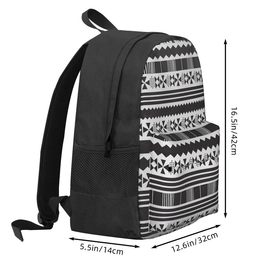 Abstrakter ethnischer aztekischer Rucksack Schwarz und Weiß Camping-Rucksäcke Damen Herren Kawaii Schultaschen Hohe Qualität Weicher Rucksack