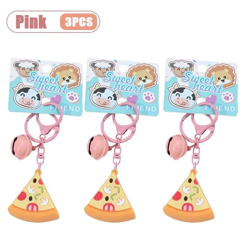 1/3/5PCS Cute Hamburger Fries Keychain Cartoon Food Charm Keyring Funny Car Decor Bag Pendant Gift for Kids Party Favors