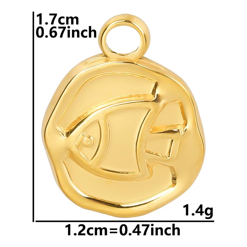 5pcs Pvd Round Charm Tool Wrench Sword Animal Stainless Steel Pendants For Jewelry Making Bracelets Keychain DIY Bag Charms Bulk