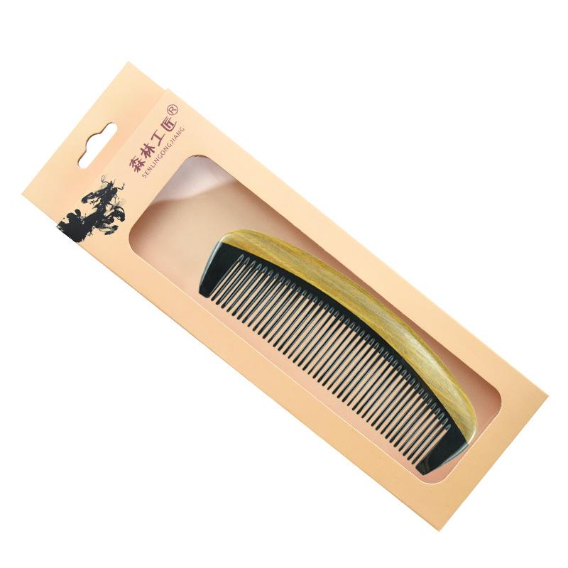 Portable Jade Sandalwood and Cow Horn Comb for Men & Women - Free Custom Engraving Gift Comb