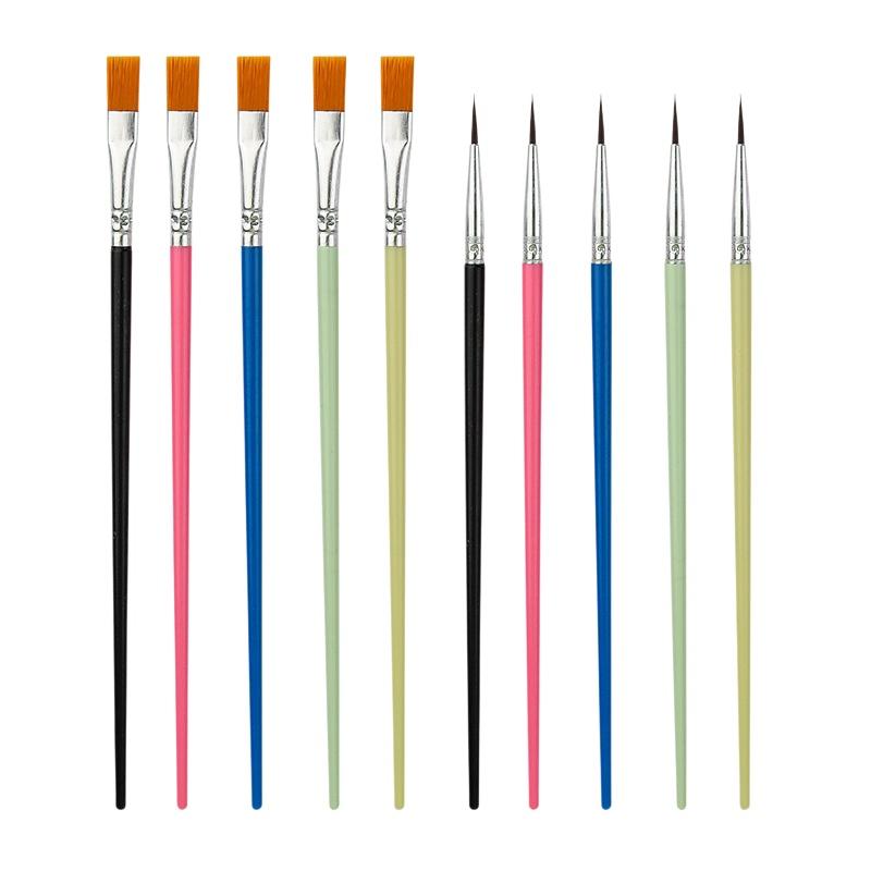 12Pcs/pack Painting Brushes Set Art Round Flat Hair Nylon Hair Paint Brush Pen For Oil Acrylic Watercolor Art Supplies