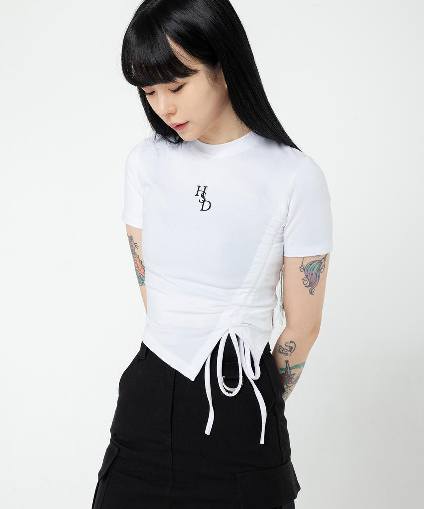 HIGH SCHOOL DISCO Hsd Symbol Ribbon Point Crop Top White