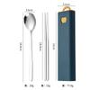 304 stainless steel tableware spoon fork chopsticks three-piece set portable tableware travel student tableware set