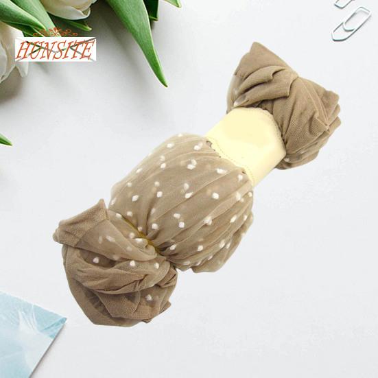 10 Pairs Women Summer Socks Dot Print See-through Mesh Ultra Thin Elastic Sweat Absorption Anti-slip Contrast Color Lady Mid Tube Socks Footwear