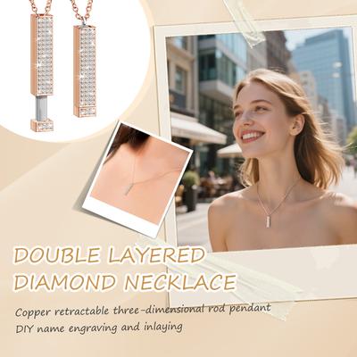 Personalized Name-Hidden Message Necklace, Hidden Message Slide Necklace, Telescopic Rod Necklace With Hidden Message, Custom Gifts For Girlfriend.