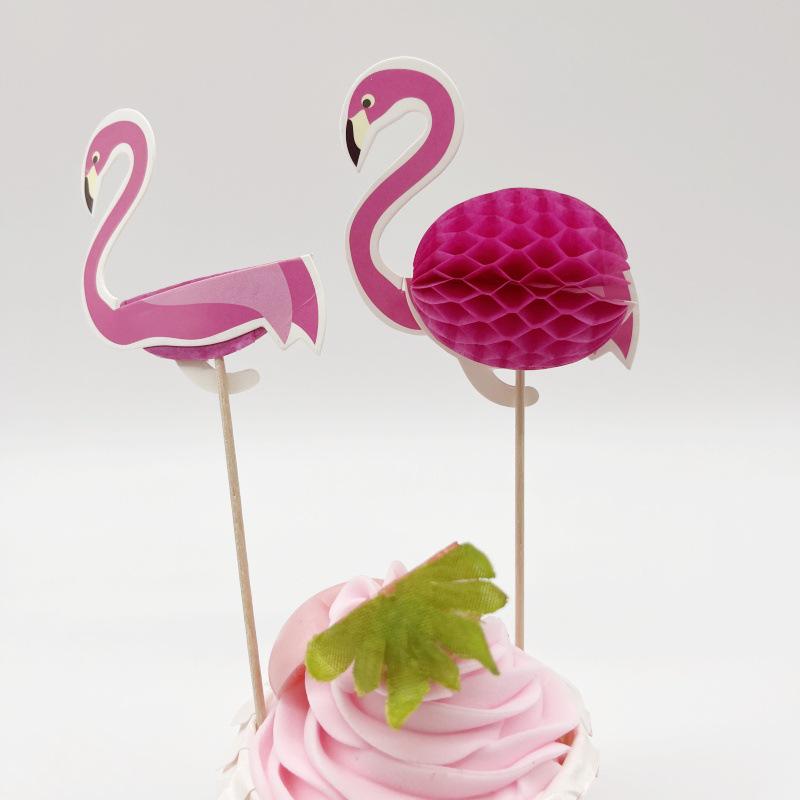 Flamingo Honeycomb Party Cake Decoration