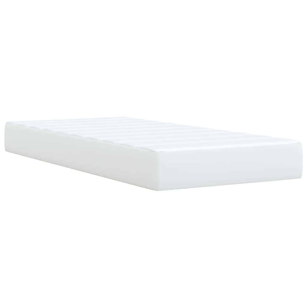 Vidaxl Continental Bed with Mattress, White, Faux Leather 90X200 Cm
