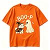 Ghost Black Cat Coffee T Shirt Vintage Retro Red Moon Bat Graphic Tee Halloween Unisex Casual Short Sleeve Pumpkin Season Tops