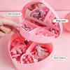 Jewelry Organizer Heart Shape Makeup Box with Mirror Cosmetic Storage Container for Earrings Rings Necklaces Display
