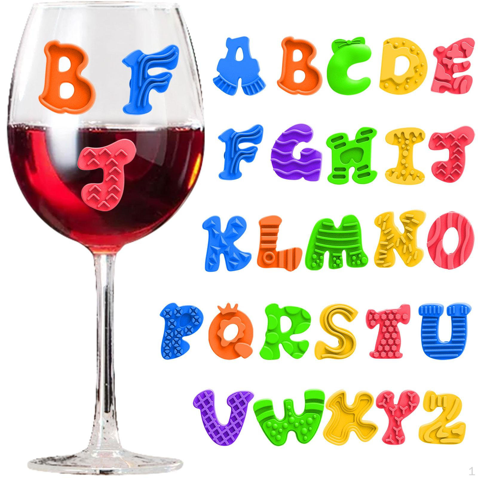 

26 шт. Маркеры для вина Декор для стекла Забавный подарок Сувениры Идентификаторы напитков Силикон Мероприятие Свадьба