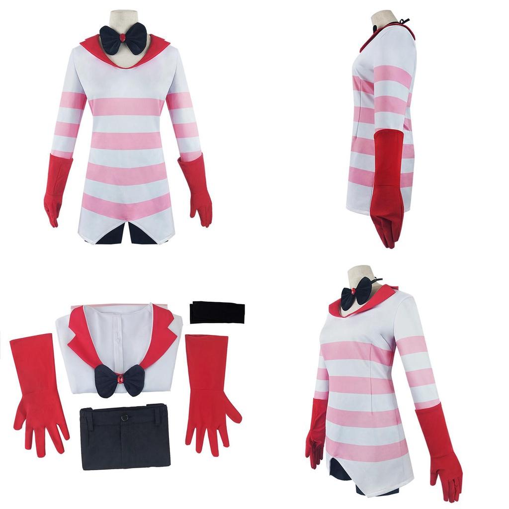 Superbe Costume de Cosplay d'Angel Dust de Hazbin Hotel Avec une Fabrication Exquise Pour Halloween
