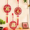 Hollow New Year Blessing Hanging Ornament with Tassel Chinese Knot Pendant  Office