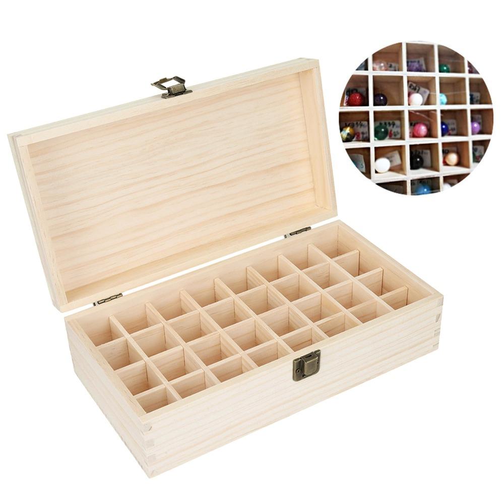 Wooden Material Multi-slot Wood Nail Gel Polish Display Case  For Travel Use