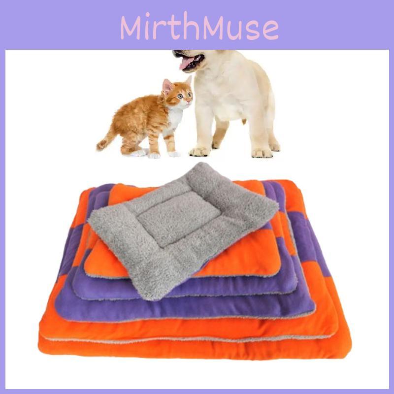 Pet Striped Pattern Bed Cushion Mat Pad Dog Cat Supplies Comfortable Soft Gift