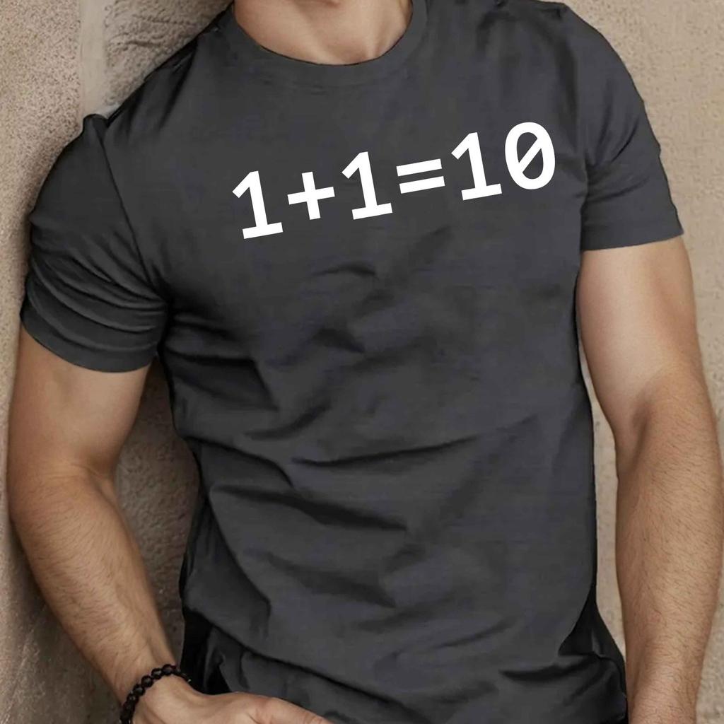 Men's Funny Binary Programmer Graphic Tee Casual Short Sleeve T-Shirt Breathable Men Clothing Comfortable