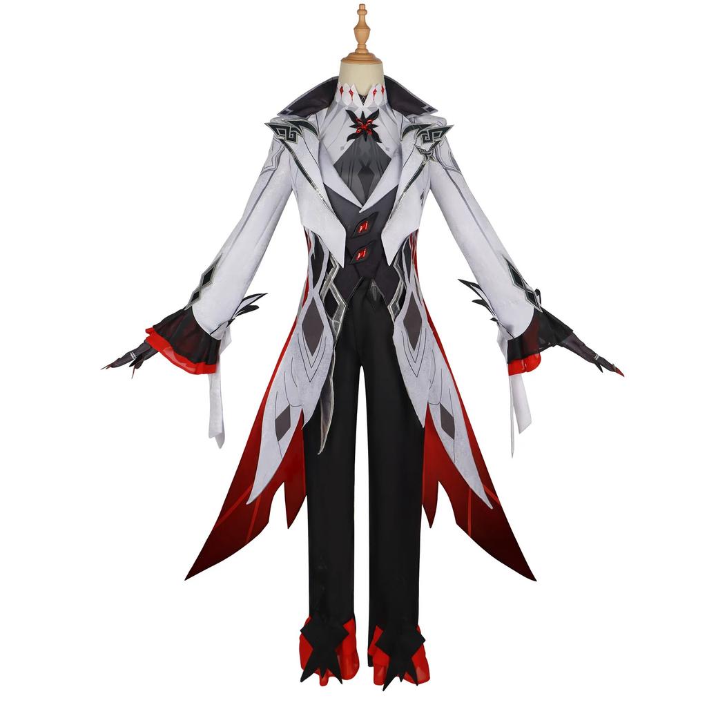 Genshin Impact Arlecchino Il Fante Costume Cosplay Set Completo Parrucca Uniforme Undici Fatui Harbingers Outfit Festa di Carnevale di Halloween