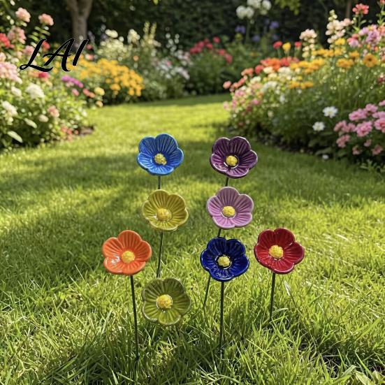 Backyard Bee Bath Station Ceramic Watering Station Garden Flower Stake Butterfly Water Weather Resistant Hydration Tool Feeder Pollinator