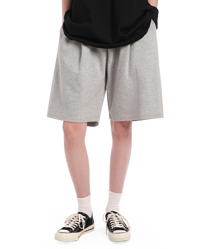 ANOTHER ARCHIVE Wide Single-Pleat Bermuda Sweat Shorts_Black