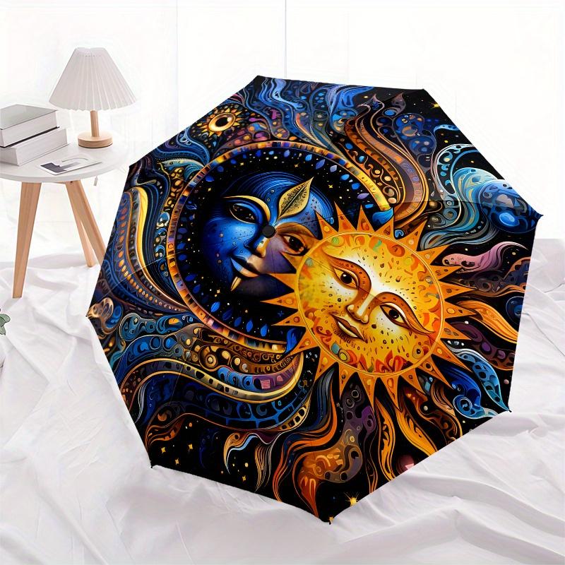 Colorful Celestial Sun & Moon Mandala Art Print Umbrella Day Gift Y293