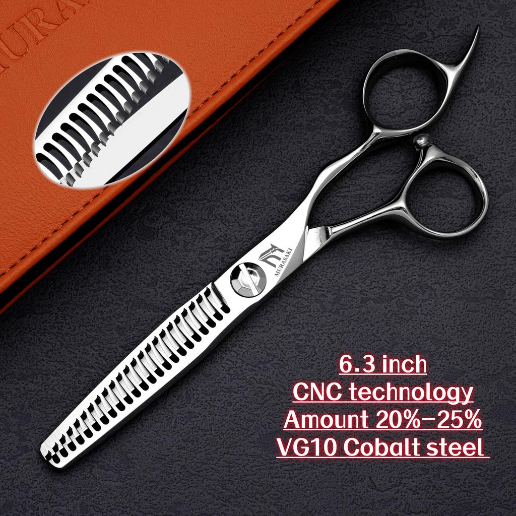 MURASAKI Set di forbici da barbiere CNC di alta gamma, Acciaio Giapponese VG10, Accessori per parrucchieri, Forbici per tagliare i capelli da 5,7-6,3-6,8 pollici